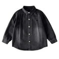 thumbnail image 2 of Mifsaly Boys Jean Jacket Oversized Button Down Kids Denim Jackets Lapel Long Sleeve School Uniform Spring Outerwear Casual Preppy Outfits Size 4-15 Years, 2 of 6