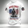 thumbnail image 2 of 9/11 25th Anniversary Never Forget Men's T-Shirt - Casual Memorial Pullover with Short Sleeve and Classic Crew Neck for Daily Tribute White M, 2 of 3