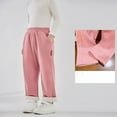 thumbnail image 2 of Hifoo Girls Lined Pants Winter Warm Thermal Kids Joggers Soft Cozy Casual Trousers Toddler Girls Boys Thickened Comfortable Boho Child Solid Color Slacks, 2 of 5