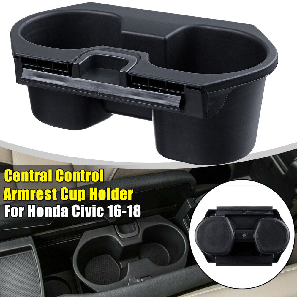 1 Pcs Black Central Control Armrest Cup Holder Dual Cup Holder For