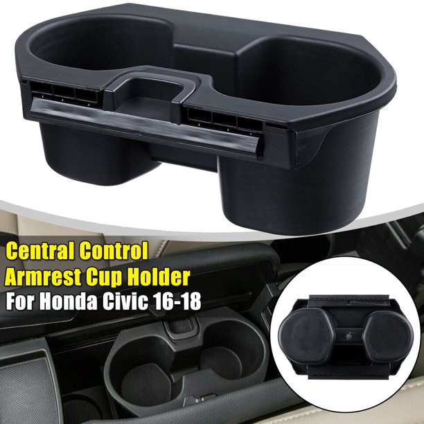 1 Pcs Black Central Control Armrest Cup Holder Dual Cup Holder For