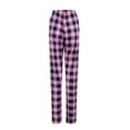 thumbnail image 5 of Bjutir Womens Pajamas Pants Casual Comfortable Micro Elastic Plaid Home Pants Drawstring Elastic Waist Loose Wide Leg Pajama Pants Pink, 5 of 8