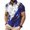 Blue, variant on Mens Golf Shirt Fitted Athletic Collared Shirts Slim Fit Print Short Sleeve T-Shirts