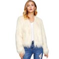 thumbnail image 1 of IROINID Women's Faux Fur Jacket Long Sleeve Solid Color V-Neck Outwear, Comfy Autumn and Winter Floating Wool Jacket Wool Jacket, 1 of 6