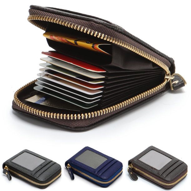 Deago Men Wallet Credit Card Holder Case Genuine Leather RFID Blocking