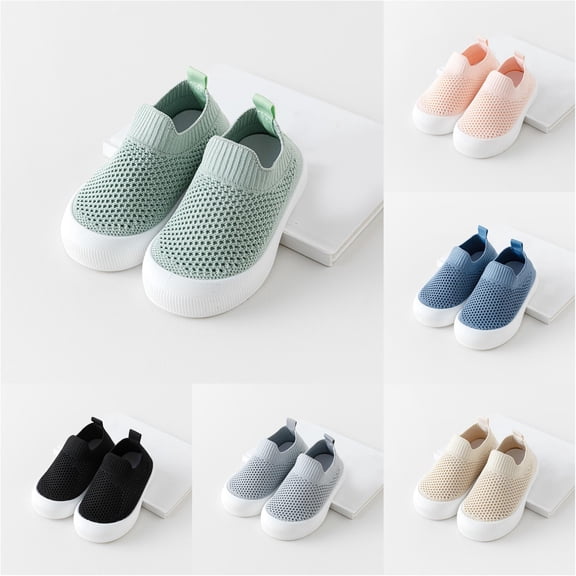 VOUZZA Infant Sock Shoes Soft Rubber Sole Non-Slip Winter Knit Mesh Upper Breathable Slip on First Walker Sneakers