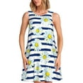 thumbnail image 1 of Disketp Daisy Striped Nautical para Vestido sin Mangas para Mujeres, Vestidos de Verano para Mujeres, Casual y Holgado para la Playa, 1 of 7