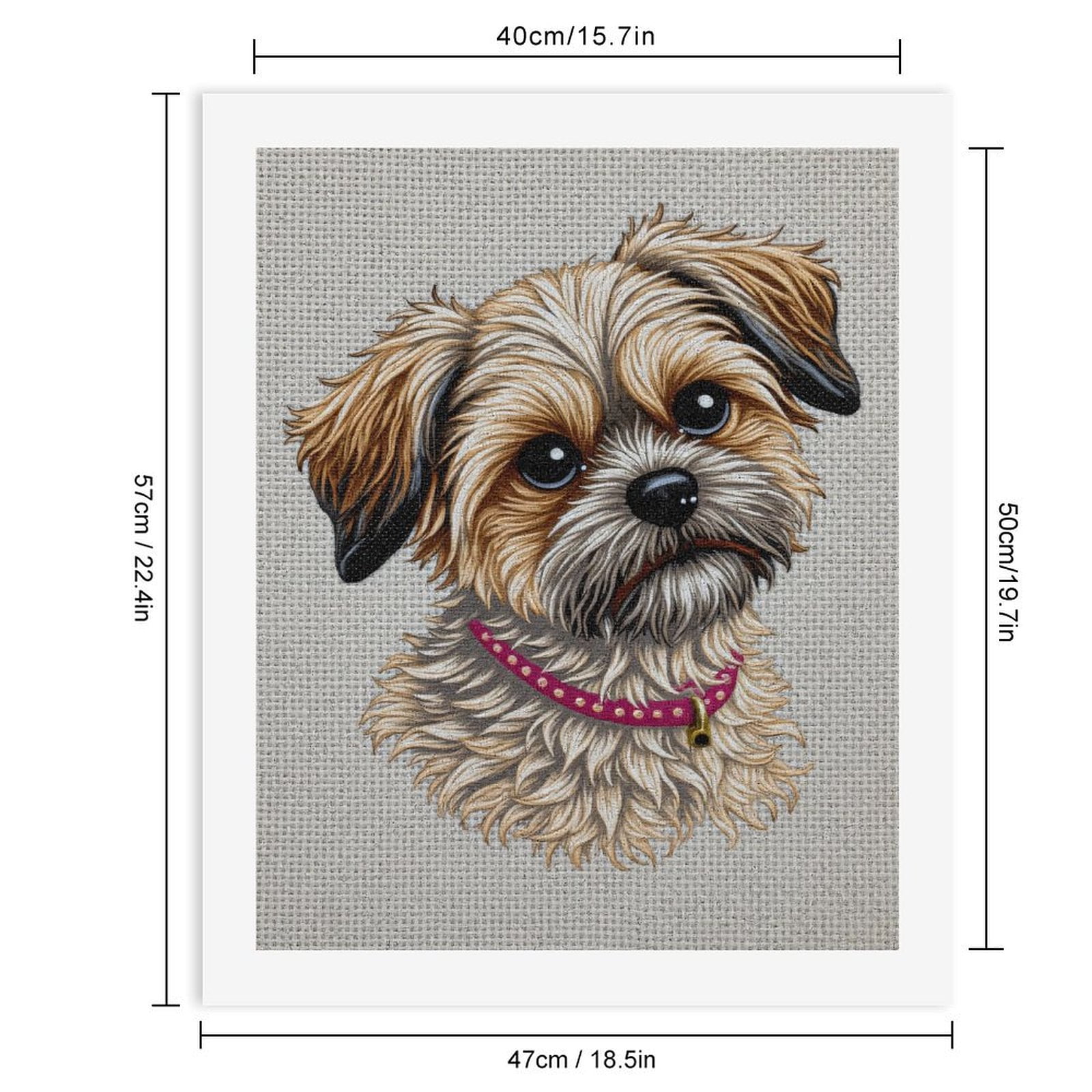 Paint By Numbers Kit for Adults Beginner - DIY Adorable Puppy Portrait Art Canvas Painting Kits for Adults, Frameless Paint By Number for Adults for Home Wall Decor 16x20 Inch