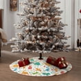 thumbnail image 5 of Daiia Dinosaur Drawing Merry Christmas Tree Skirt , Xmas Large Lace-up Tree Skirt, Santa Snowflakes Rustic Home Decorations New Year Party Farmhouse Decor-48", 5 of 7