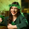 thumbnail image 5 of St. Patrick's Day Shamrock Headbands, Flower Crowns Headband, St. Patrick's Day Accessories Green Garland Clovers Garland Party Accessories for Women Men and Girls(6.7x6.7in), 5 of 6