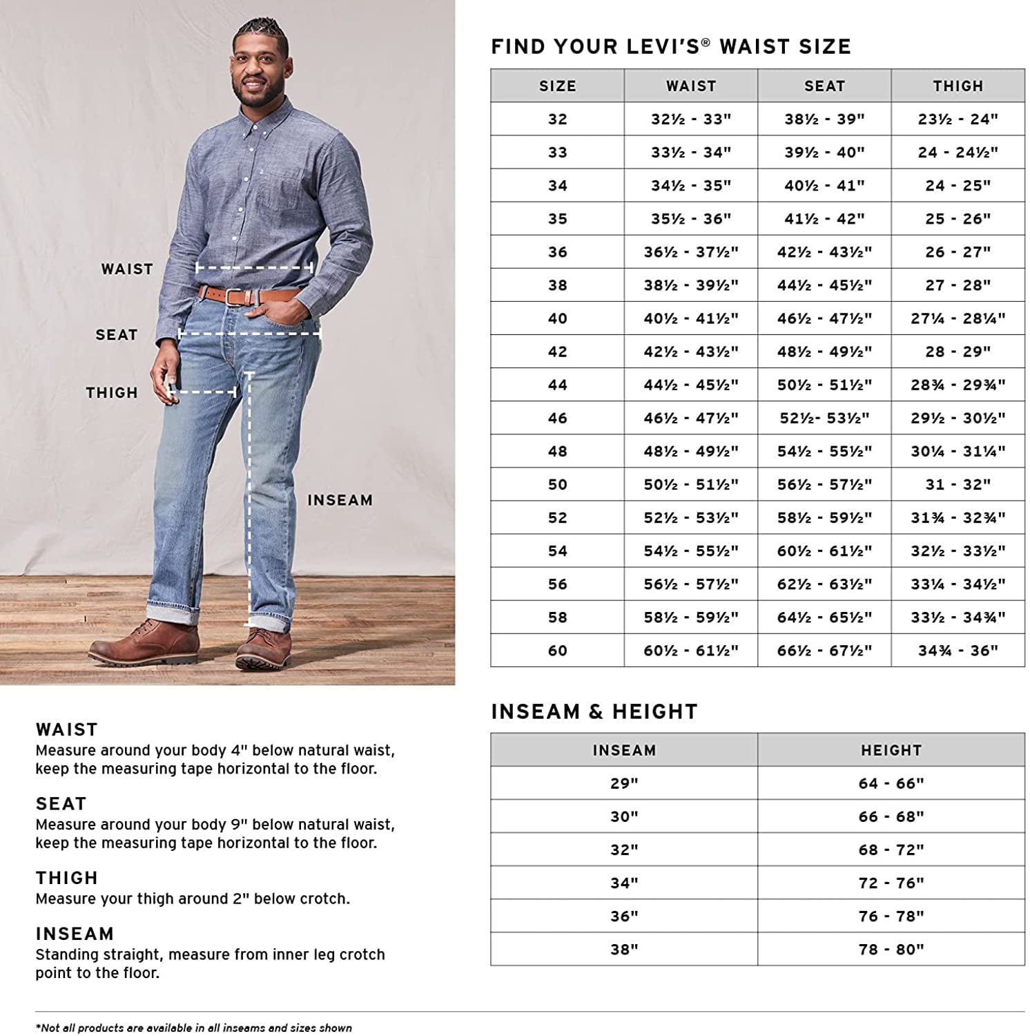 Levis Size Guide, Levis Jeans Size Guide, Levi Jeans Size Chart Conversion