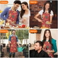 thumbnail image 4 of Red Christmas Gingerbread Man Apron-Garden Aprons for Women with Pockets-Cotton Linen Waterproof Kitchen Cooking Gardening Aprons Adjustable for Kitchen,Cooking,BBQ and Salon 32"x27", 4 of 7