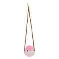 thumbnail image 1 of 1 Pc Yarn Penguins on the Swing Car Rear View Mirror Pendant Accessories Car Hanging Ornament Pink, 1 of 6