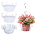 thumbnail image 2 of Limorve 10Pcs Flower Pot Bottom Bracket Drip Tray Moisture Prevention Integrated Hook Design Transparent Plastic Tray 8Inch, 2 of 9