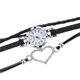 thumbnail image 1 of Reloj de pulsera con corazón de diamantes de imitación hueco de cuarzo con correa de cuero de PU para mujer a la moda (negro), 1 of 5