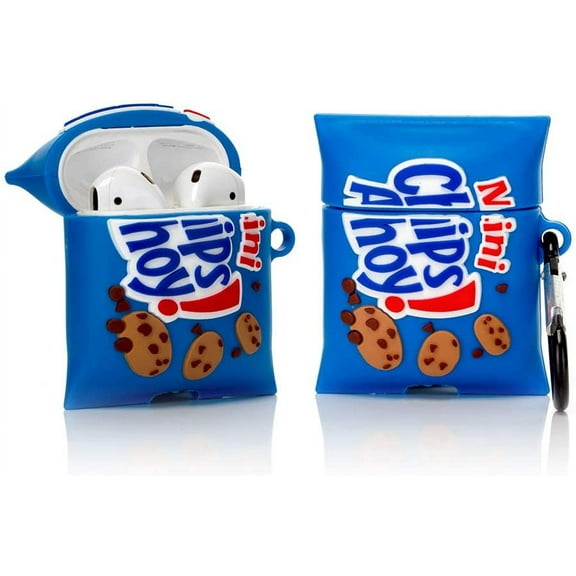 Airpods Silicone Case 3D Cartoon Funny Cute Cover Compatible for Apple Airpods 1&2 [Snacks Series 1] (Cookies Chips Ahoy)