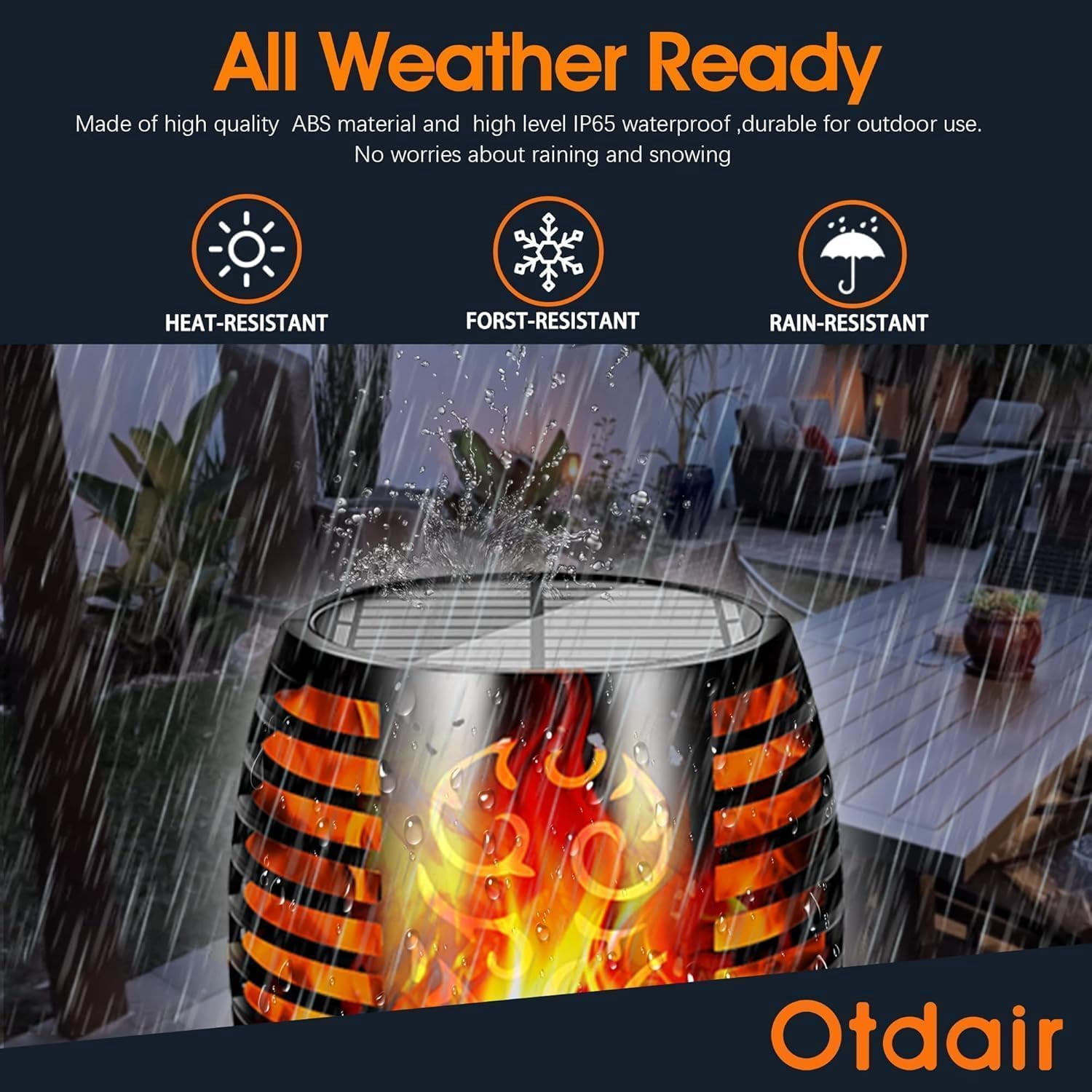 Otdair 96 LED Solar Lights Outdoor Upgraded 6 Pack, 43" Tall & Super Larger Size, Waterproof  Torches for Outside, 2200mAh Solar Solar Torch Light with Flickering Flame for Path Yard Garden