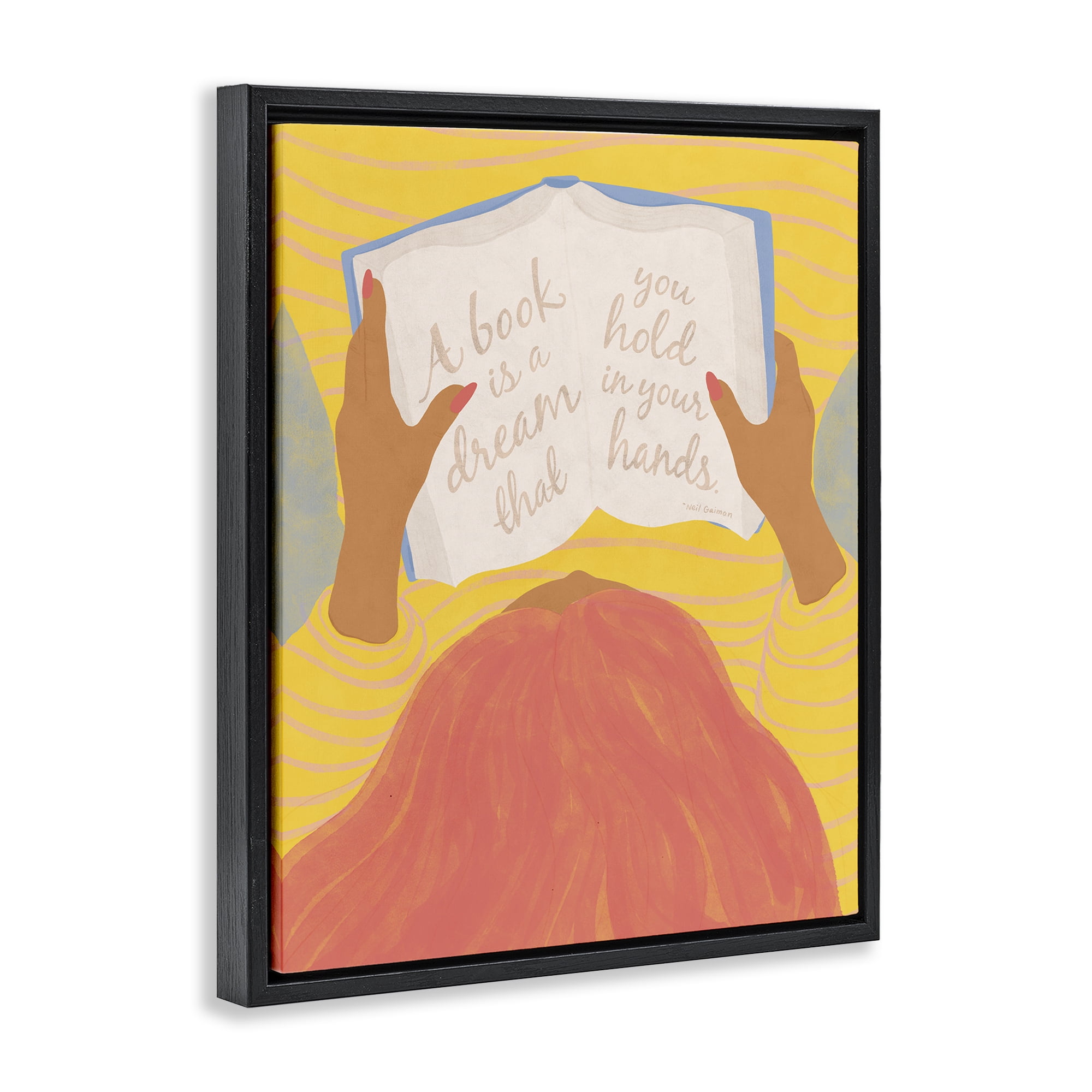 Stupell Industries A Book Is A Dream Black Framed Floater Canvas Wall Art, design by Kristina Hultkrantz