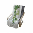 thumbnail image 4 of Saying Soft Flannel Fleece Throw Blanket, Go Green Text Inside a White Circle with Leaves Eco Awareness, Cozy Plush for Indoor and Outdoor Use, 50" x 60", Apple Green Fern Green, by Ambesonne, 4 of 6