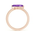 thumbnail image 2 of ANGARA Natural 1.3 Ct. Amethyst with Diamond Fashion Ring in 14K Rose Gold for Women (Ring Size: 12), 2 of 9