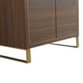 thumbnail image 4 of Fine Fixtures Opulence Collection 30 in. W x 18 in. D x 33 in. H Bathroom Vanity in Walnut Ebony with White Carrara Sintered Stone Sink - Satin Brass hardware, 4 of 8