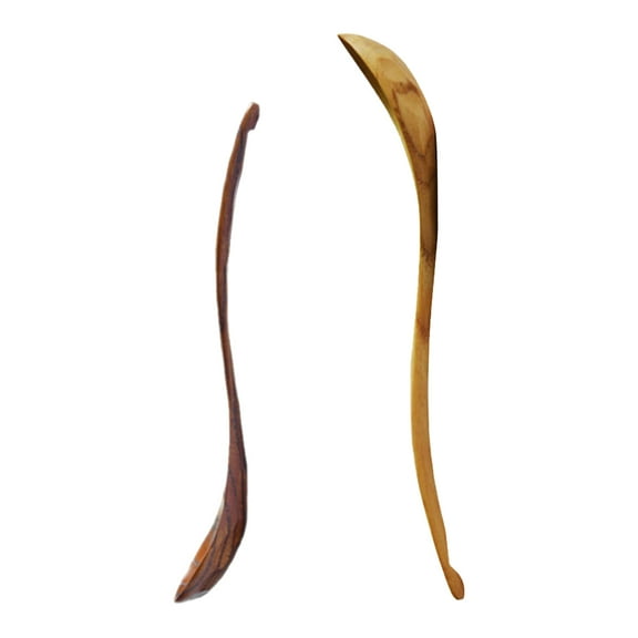 PAMINGONO 2PCS Kitchen Wooden Spoons Large Chinese Soup Spoon Bamboo Cooking Utensil Adults Home Restaurant Use