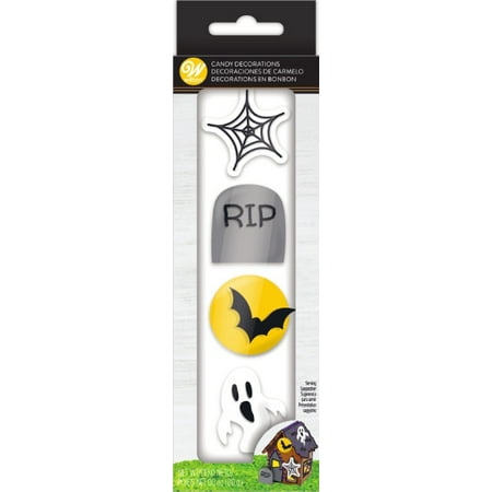 Candy Decorations 4/Pkg-Web, Tombstone, Bat Moon & Ghost