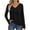 Black, variant on ZyeKqe Womens Long Sleeve Shirts Casual V Neck Top Solid Color Loose Fitting Tees TopFall Clothes