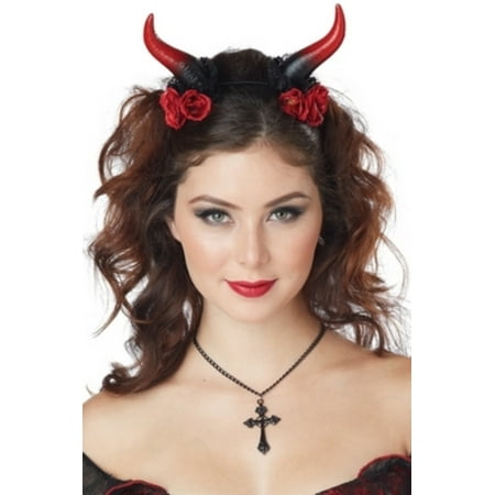 Rose Enchantress Horns California Costumes 60676 Red One Size Fits All, One Size Fits All