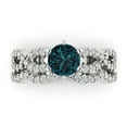 thumbnail image 2 of 1.52 ct Brilliant Round Cut Natural London Blue Topaz 18K White Gold Solitaire with Accents Engagement Bridal Wedding Ring Band Set size 3.5, 2 of 7