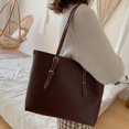 thumbnail image 4 of Bolso de hombro Tote de cuero para las mujeres, bolso de moda con Marron oscuro Zulema Bolso de mano para mujer, 4 of 7