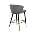 thumbnail image 5 of Meridian Furniture Cassie 28"H Velvet Counter Stool in Gray (Set of 2), 5 of 5