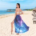 thumbnail image 6 of FORMRS Womens Long Sarong Beach Wrap Semi-Sheer Bikini Skirt Bathing Swimsuit Cover Up, Galaxy Pattern, 6 of 7