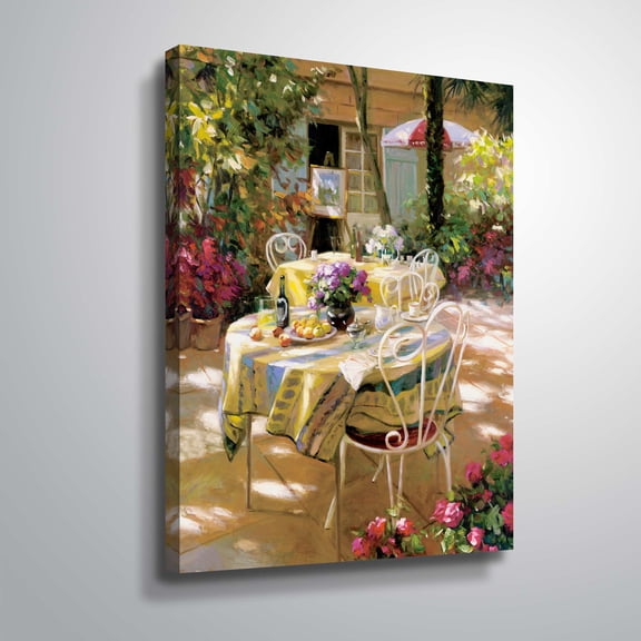 ArtWall Morning Light Cafe, Gallery Wrapped Canvas by Tim Benjamin