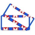 thumbnail image 2 of Geometric Stars Patriotic License Plate Frames 2 Pieces Memorial Day Independence Day Licenses Plates Frames Front Licenses Plate Covers Car Tag Frame Fits All Car 2 Holes Metal License Plate Frame, 2 of 6