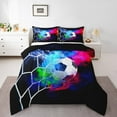 thumbnail image 2 of Erosebridal Soccer Comforter Set Football Bedding Set 3D Soccer Ball Pattern Comforter Sports Theme Quilt Set, 2 of 7