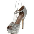 thumbnail image 2 of Blossom Womens Vice-126-233 Bridal Formal Evening Party High Heel Peep Toe Glitter Sandal, 2 of 4