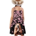 thumbnail image 2 of Uourmeti Little Girls Capybara Dress Lotus Floral Summer Sun Dress Kids Causal A Line Spaghetti Strap Midi Cami Dresses for Spring Capybara Clothes, 2 of 6