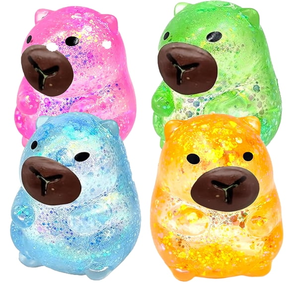 Under 5 Capybara Stress Balls for Adults Sensory Fidget Toys Squishies Squeeze Ball for Autism & Focus for Ki-ds, Gir-ls, Tod-dler & Adult (Yellow)