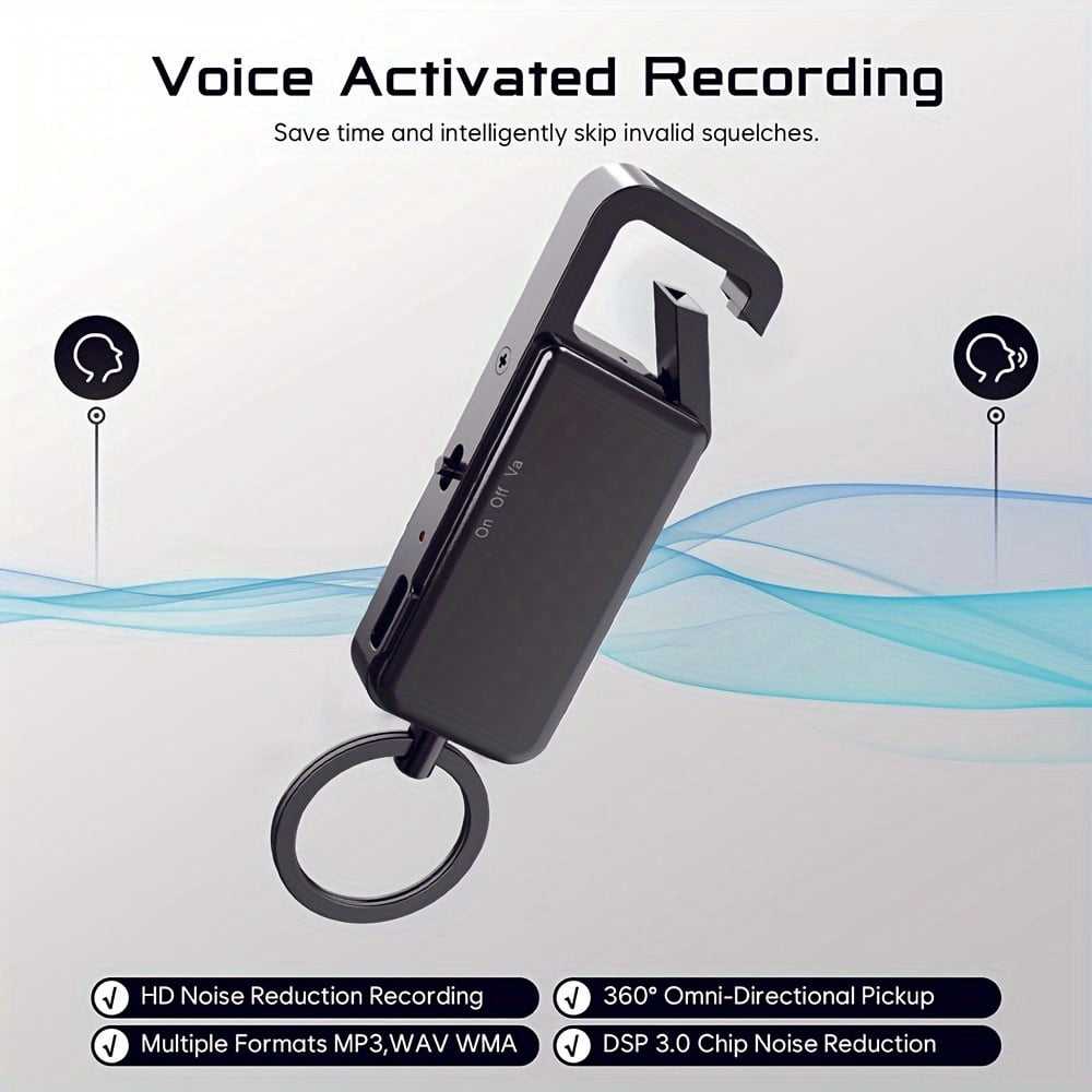 64G Voice Activated Recorder, DSP Sound Source Noise Reduction Recording Device, Digital Voice Recorders With Playback, Ideal For Lectures, Meetings, Interviews