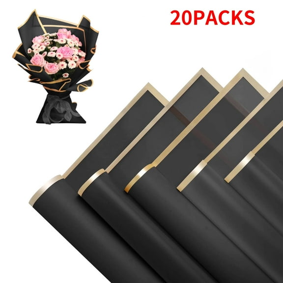 Beaupretty Bouquet Packaging Paper Black Paper 20pcs