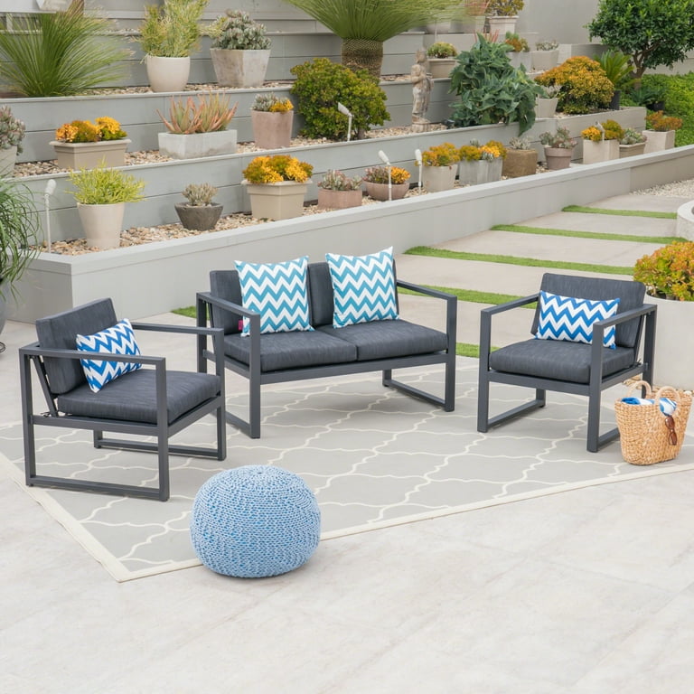 Cozy and Stylish NAVAN 3 Piece Chat Set for Relaxing Outdoor Experience with Friends and Family Enhance Your Patio Decor with This Comfortable and