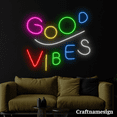 thumbnail image 3 of Craftnamesign Good Vibes Neon Sign for Bedroom Bar Shop Wall Decor, 3 of 5