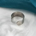 thumbnail image 3 of Stainless Steel Open Cuff Ring Wide Band Men Women Adjustable Size R58, 3 of 3