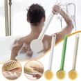thumbnail image 1 of Cepillo trasero de mango largo - cepillo para ducha y baño con cerdas suaves y exfoliantes, agarre ergonómico antideslizante, agujero colgante, plástico PP resistente, 1 of 3