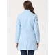 thumbnail image 4 of Abrigo De Invierno Elegante PaMujer Abrigo Largo De Un Solo Pecho Con Cuello Alto En Mitad Del Muslo Azul Claro L, 4 of 6