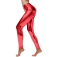 thumbnail image 2 of Promotion Sales! High Waisted Flare Leggings For Women Stretchy Faux Leather Slim Fit Legging Tights Comfortable Casual Wear Red L Size, 2 of 7