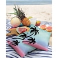 thumbnail image 4 of Outdoor Throw Pillow Cover Tropical Palm Tree Silhouette Waterproof Cushion Covers 2 Pack Summer Teal Pink Sunset Glow Pillow Cases Home Decoration for Patio Garden Couch Sofa, 4 of 7