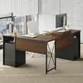 thumbnail image 6 of Bestier L-Shaped File Drawer and Storage Cabinet Desk, Cherry, 6 of 10