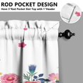 thumbnail image 5 of Watercolor Flowers Kitchen Curtains and Valances Set - 3 Piece Kitchen Curtains Sets with Valance for Windows Rod Pocket Machine Washable Kitchen Decor Decorations (54"x18"+2x27.5"x24"), 5 of 6